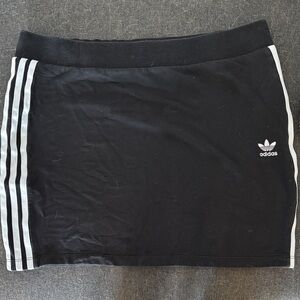 Adidas Black Mini Skirt with White Accents